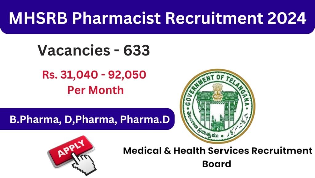 MHSRB Pharmacist Recruitment 2024 Apply Online for 633 Vacancies